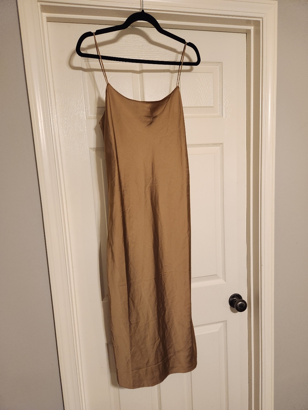 J crew satin midi slip dress